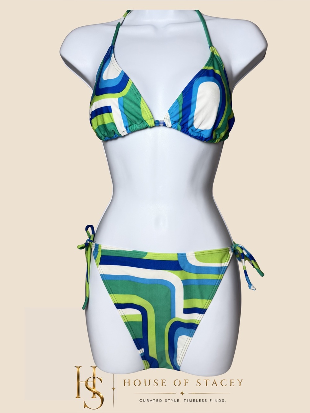 Green Blue Bikini Set NWT Size 16
